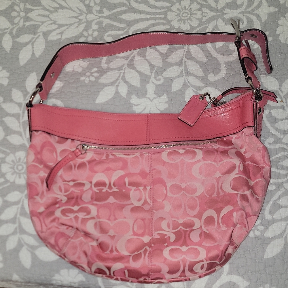 Coach Pink Signature Shoulder Bag